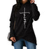 Women Hoodies Large Size Faith Print Sweatshirt Hoodies